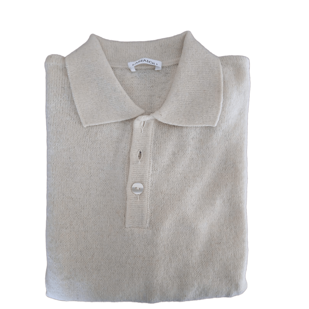 Men's Long-Sleeved Merino Wool Polo Shirt - Short Supply Chain