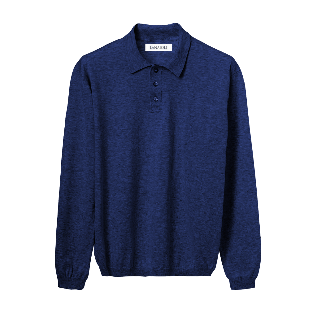 Men's Long-Sleeved Polo Shirt 100% ELS Cotton