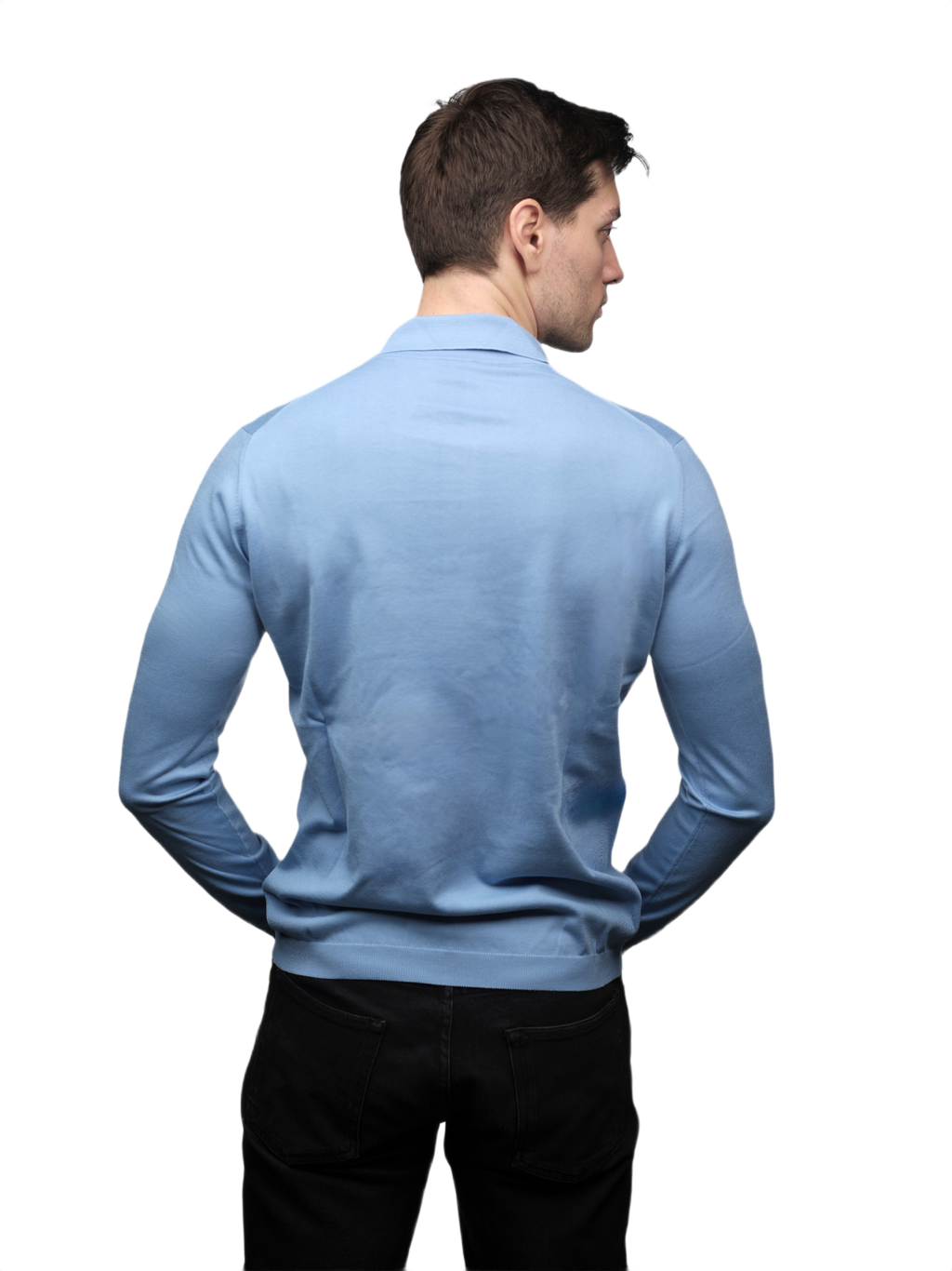 Men's Long-Sleeved Polo Shirt 100% ELS Cotton