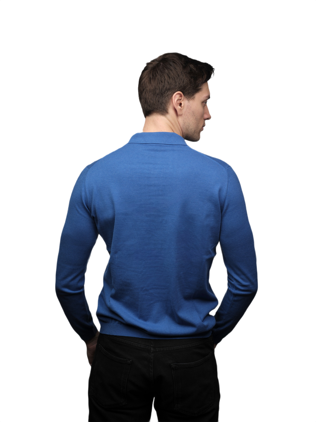 Men's Long-Sleeved Polo Shirt 100% ELS Cotton