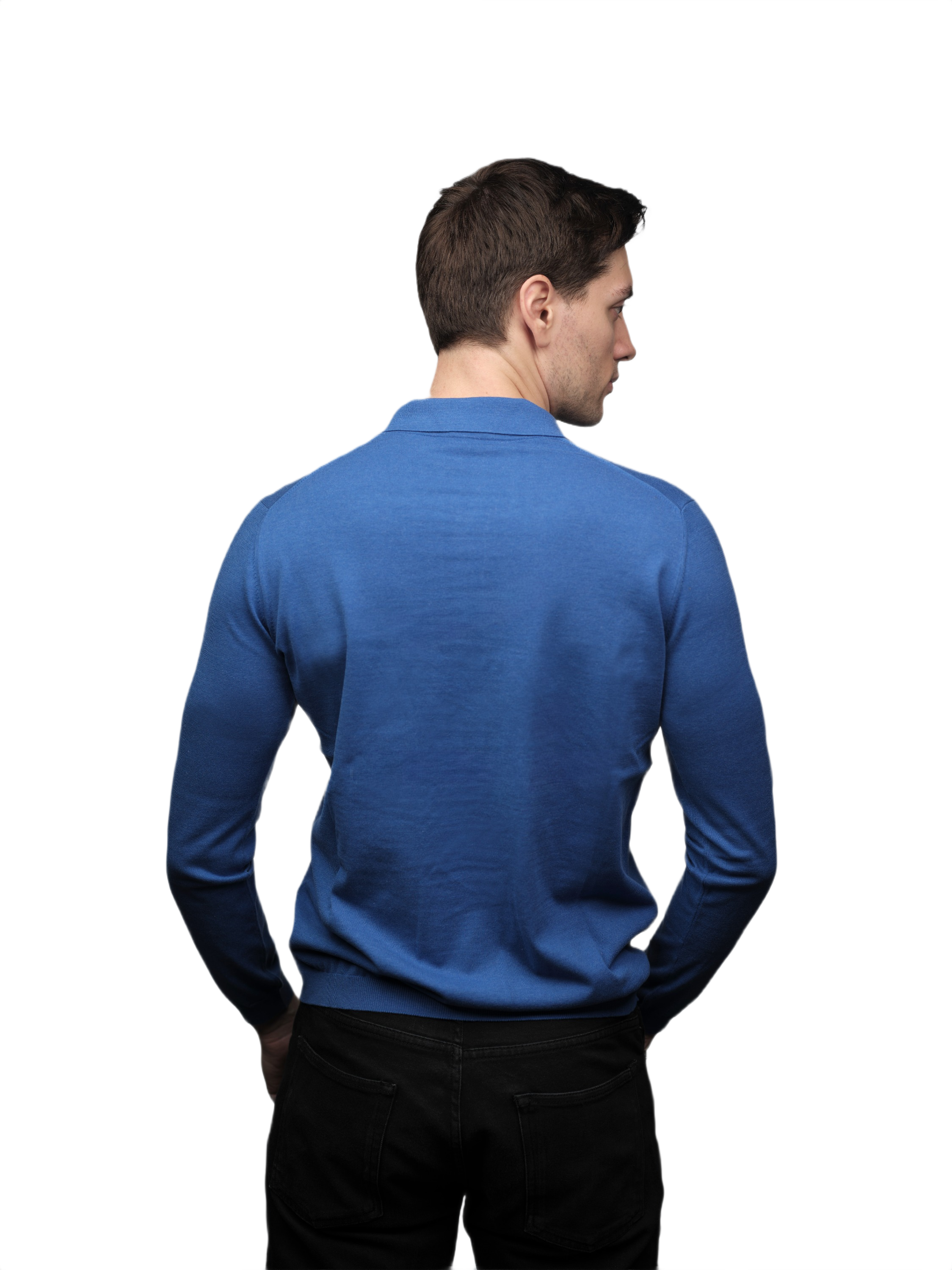 Men's Long-Sleeved Polo Shirt 100% ELS Cotton