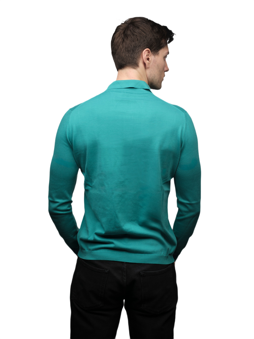 Men's Long-Sleeved Polo Shirt 100% ELS Cotton