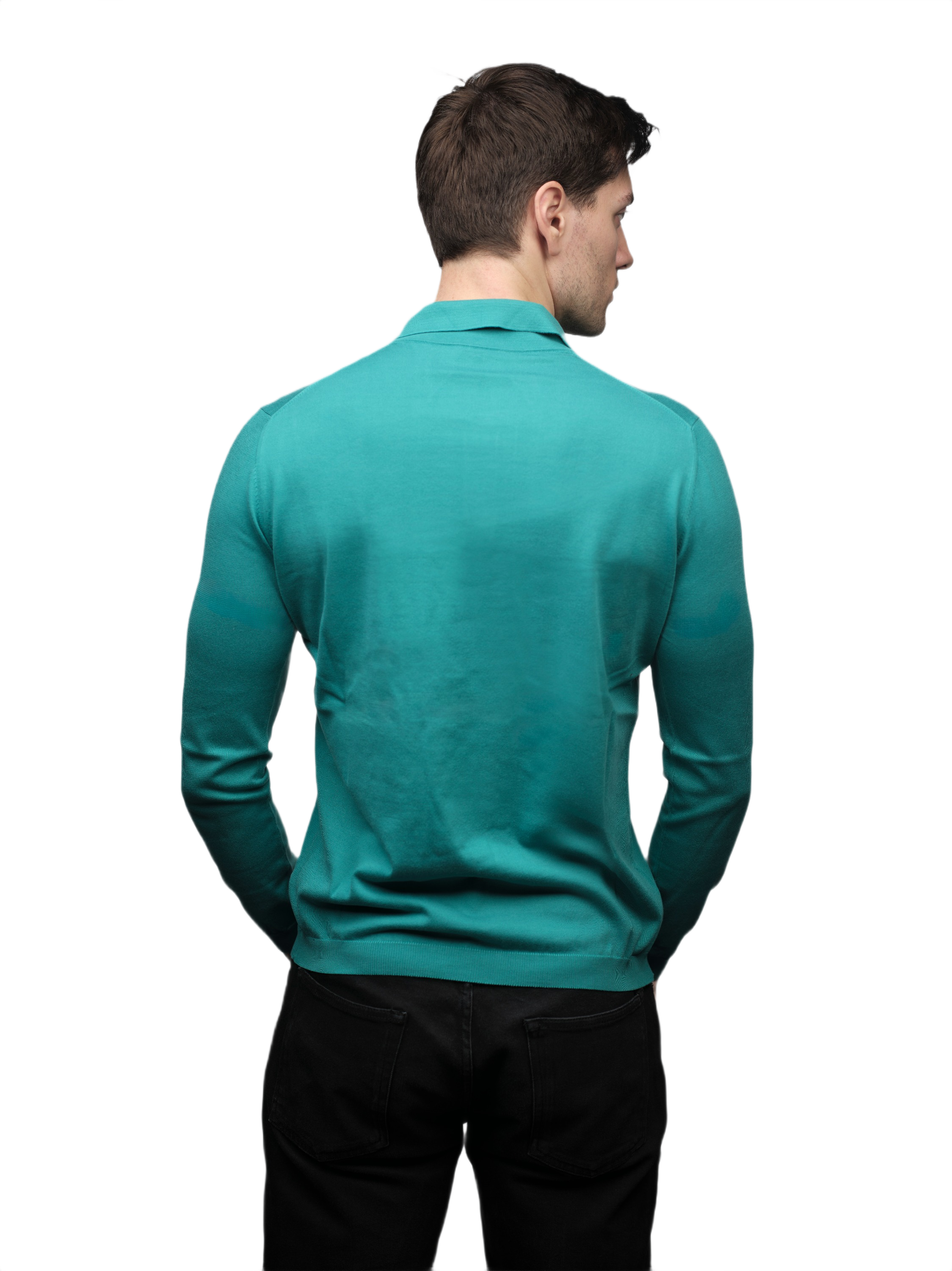 Men's Long-Sleeved Polo Shirt 100% ELS Cotton
