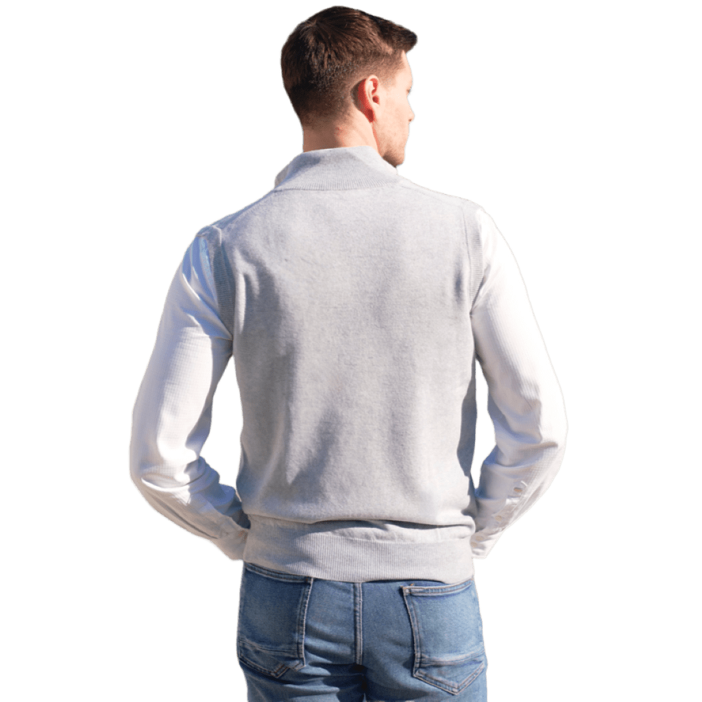 Men's 100% Cashmere Sleeveless Jacket with Zip Closure