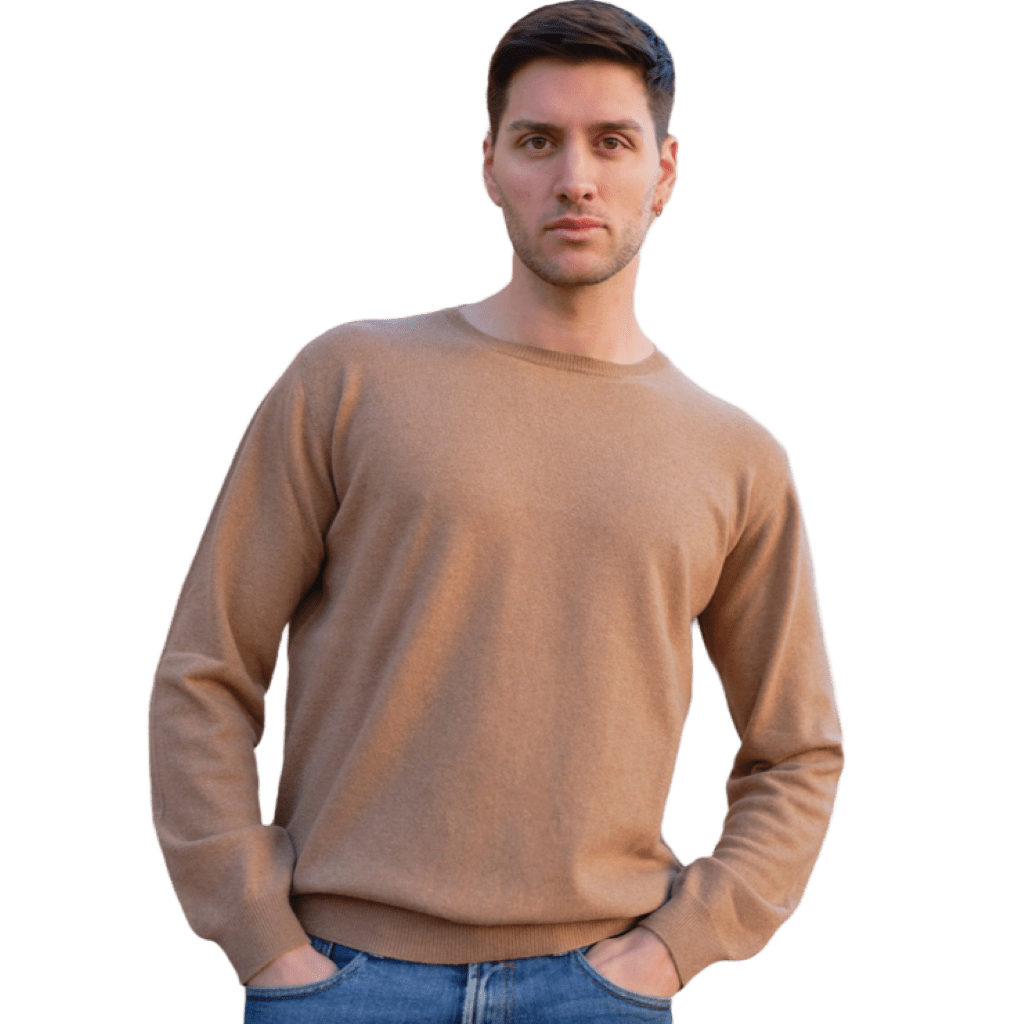 Men's Crew Neck Drop Shoulder Recycled Cashmere Sweater