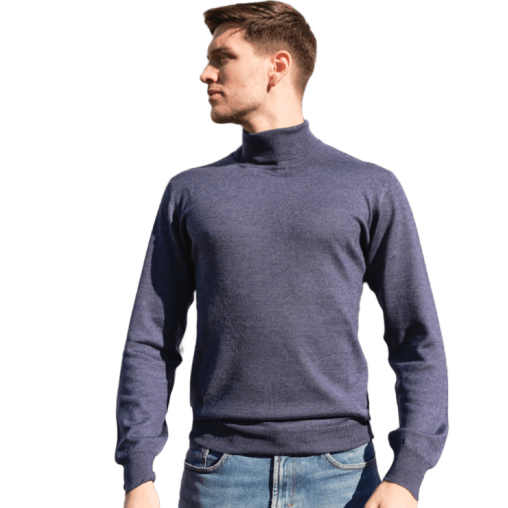 Men's Cashmere, Silk and Merino Wool Turtleneck