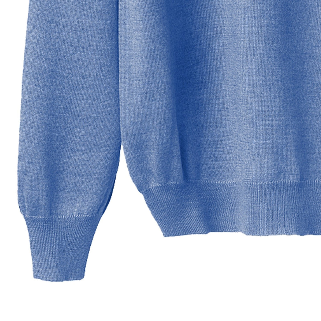 Men's Crew Neck Sweater in Cashmere, Silk, and Extrafine Merino Wool Blend