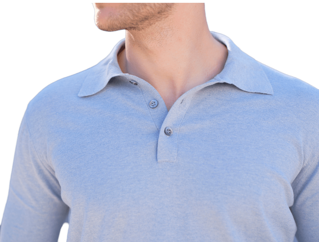 Men's Long-Sleeved Polo Shirt 100% ELS Cotton