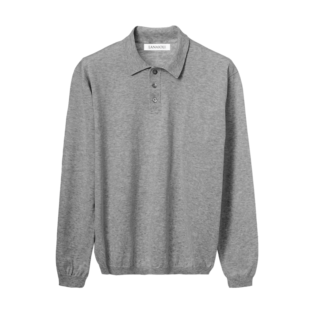Men's Long-Sleeved Polo Shirt 100% ELS Cotton
